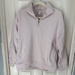 Athleta Light Pink Quarter-Zip Sweatshirt